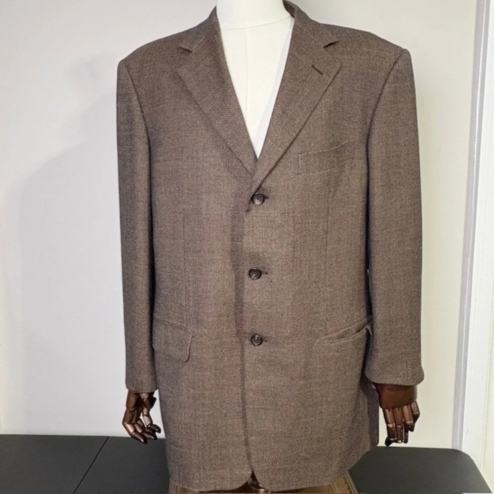PAL ZILERI Mens Wool Blazer Sport Coat Jacket Brown Size 56 Drop 8 Made in Italy